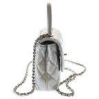 Chanel Herehandle Minimini 2-Way Mini Shoulder Bag Silver Caviar Leather — view 3