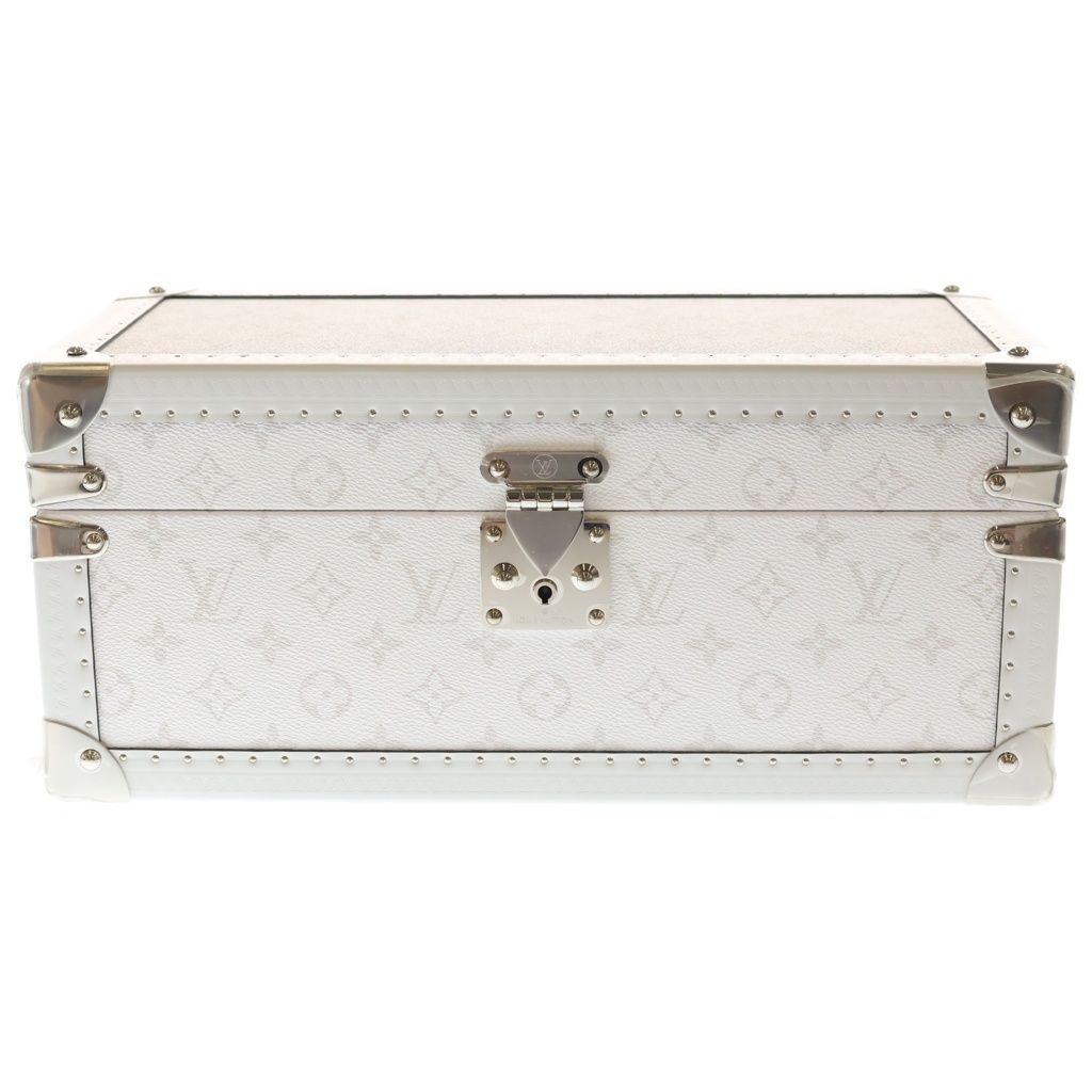 Louis Vuitton Mont Taiga Watch Shaw Trunk White Leather Silver