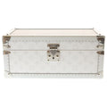 Louis Vuitton Mont Taiga Watch Shaw Trunk White Leather Silver