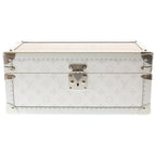 Louis Vuitton Mont Taiga Watch Shaw Trunk White Leather Silver