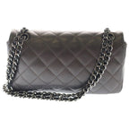 Chanel Quilted Chain Shoulder Mini Bag Metallicbrown Lambskin Silver — view 2