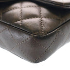 Chanel Quilted Chain Shoulder Mini Bag Metallicbrown Lambskin Silver — view 6