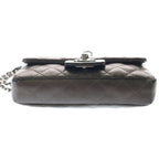 Chanel Quilted Chain Shoulder Mini Bag Metallicbrown Lambskin Silver — view 4