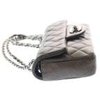 Chanel Quilted Chain Shoulder Mini Bag Metallicbrown Lambskin Silver — view 3