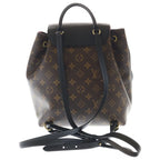 Louis Vuitton Montsouris NM PM Backpack Monogram Black Brown Bordeaux Leather — view 2