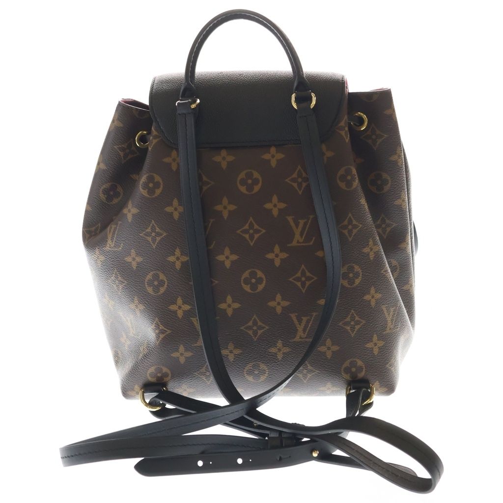 Louis Vuitton Montsouris NM PM Backpack Monogram Black Brown Bordeaux Leather — view 2