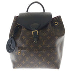 Louis Vuitton Montsouris NM PM Backpack Monogram Black Brown Bordeaux Leather