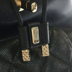 Chanel Quilted Backpack Mini Bag Black Caviar Leather Gold — view 7