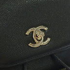 Chanel Quilted Backpack Mini Bag Black Caviar Leather Gold — view 6