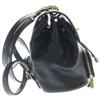 Chanel Quilted Backpack Mini Bag Black Caviar Leather Gold — view 3