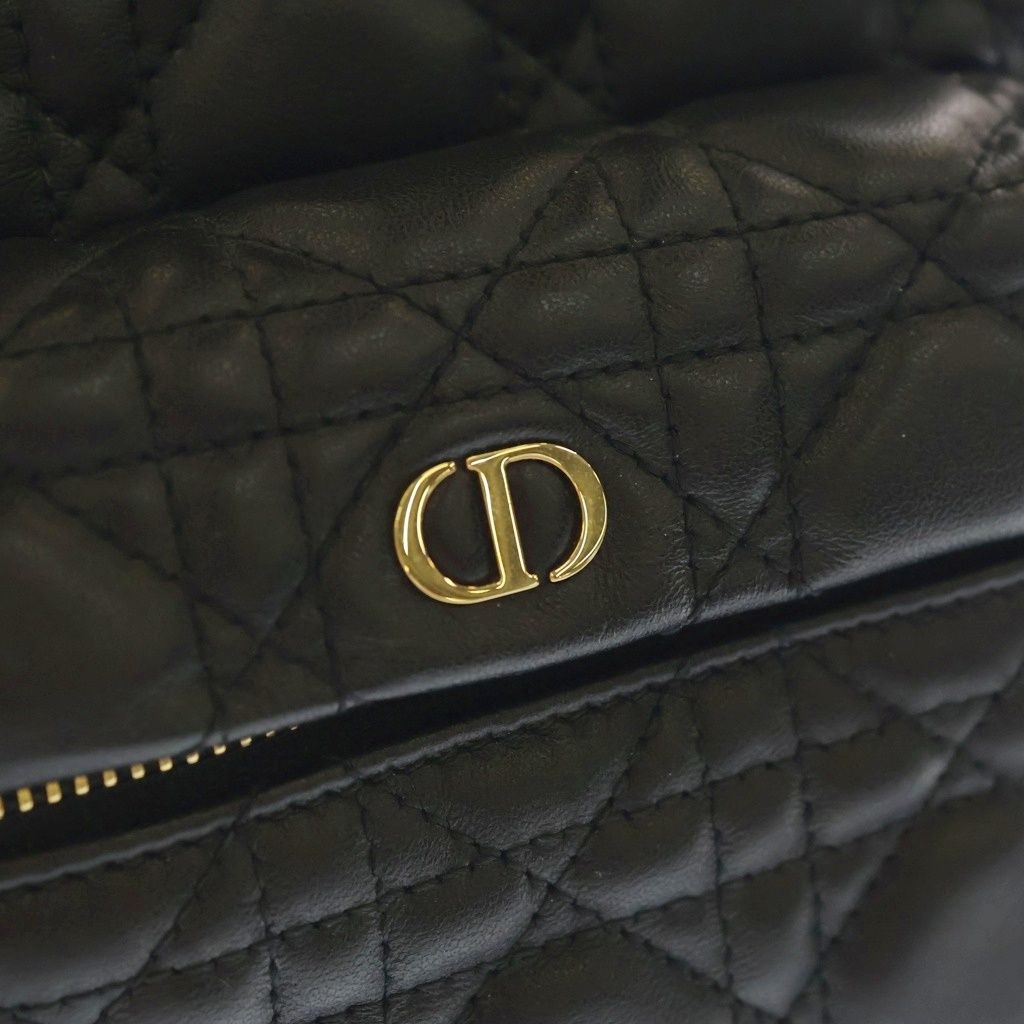 Dior Cannage Backpack Black Leather Gold — view 7