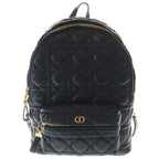 Dior Cannage Backpack Black Leather Gold