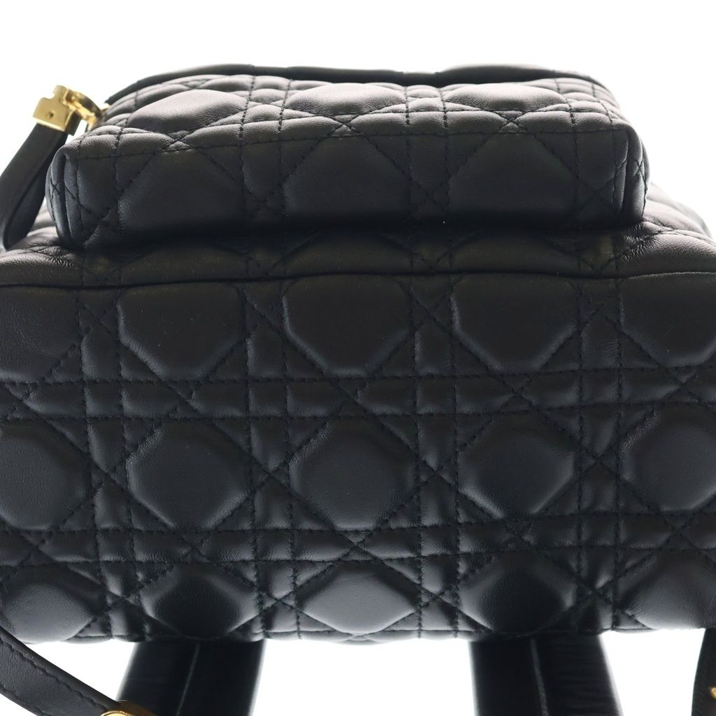 Dior Cannage Backpack Black Leather Gold — view 4
