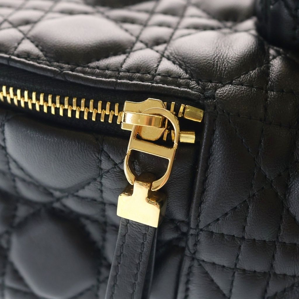 Dior Cannage Backpack Black Leather Gold — view 6