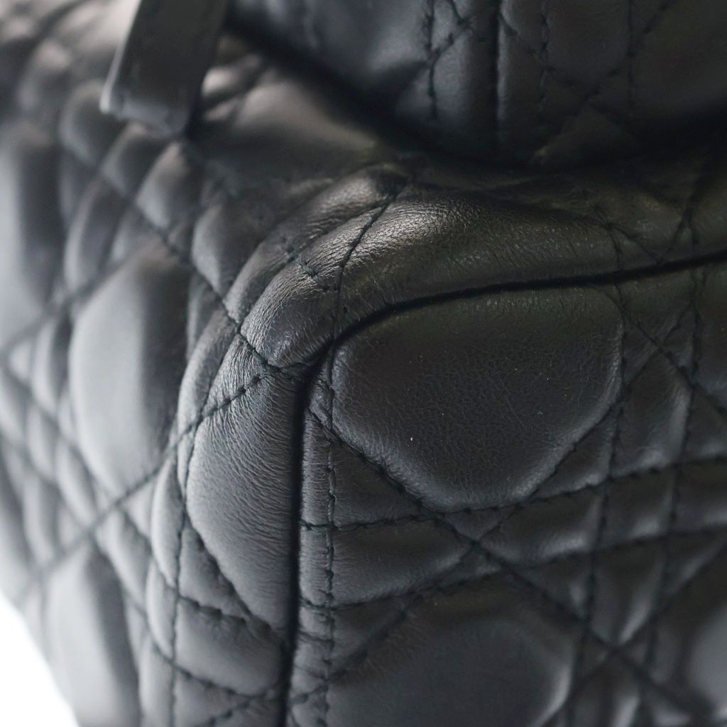 Dior Cannage Backpack Black Leather Gold — view 5