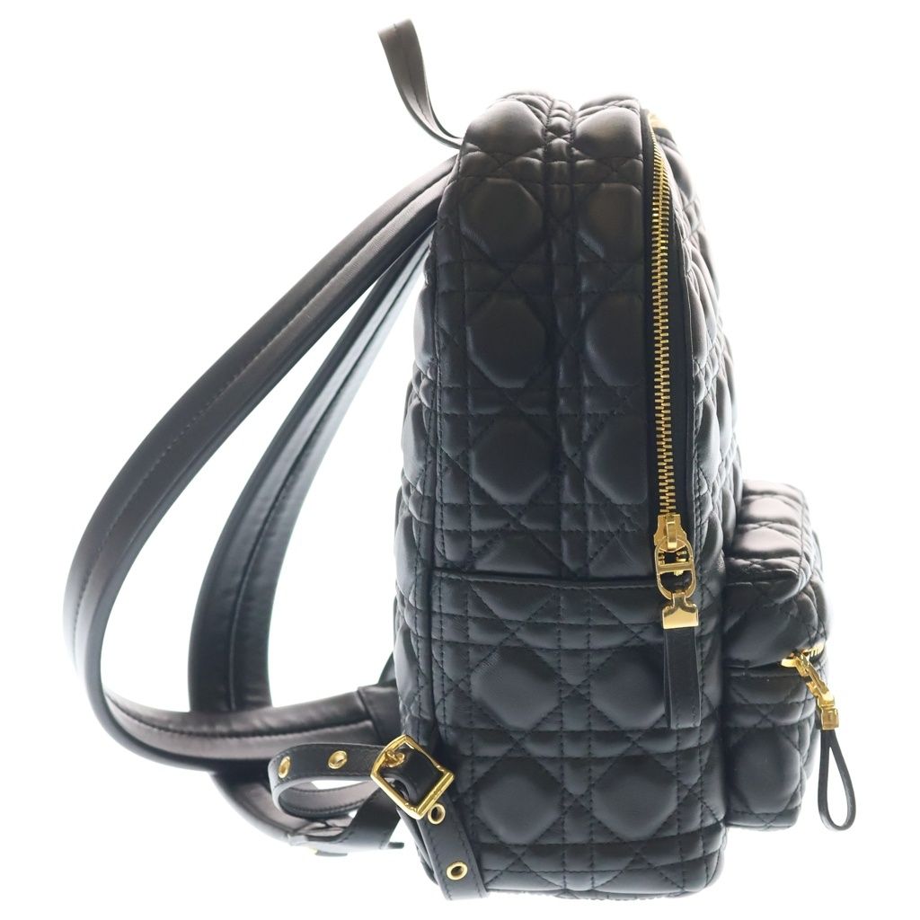 Dior Cannage Backpack Black Leather Gold — view 3