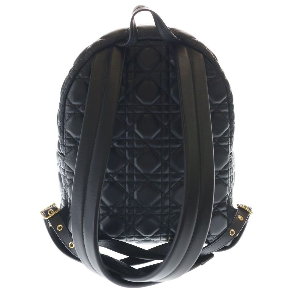 Dior Cannage Backpack Black Leather Gold — view 2