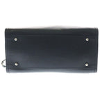 Chanel Deauville MM Chain Tote Shoulder Bag Black Caviar Leather Silver — view 4