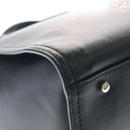 Chanel Deauville MM Chain Tote Shoulder Bag Black Caviar Leather Silver — view 5
