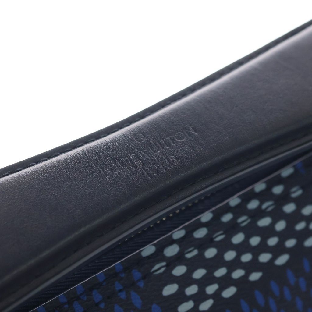 Louis Vuitton Damier Soft Shaw PM Handbag Blue Leather Silver — view 6