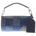 Louis Vuitton Damier Soft Shaw PM Handbag Blue Leather Silver