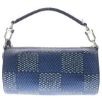 Louis Vuitton Damier Soft Shaw PM Handbag Blue Leather Silver — view 2