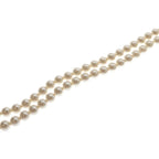 Chanel CC Logo Double Strand Fakepearl Long Necklace White Gold — view 4