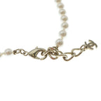 Chanel CC Logo Double Strand Fakepearl Long Necklace White Gold — view 3