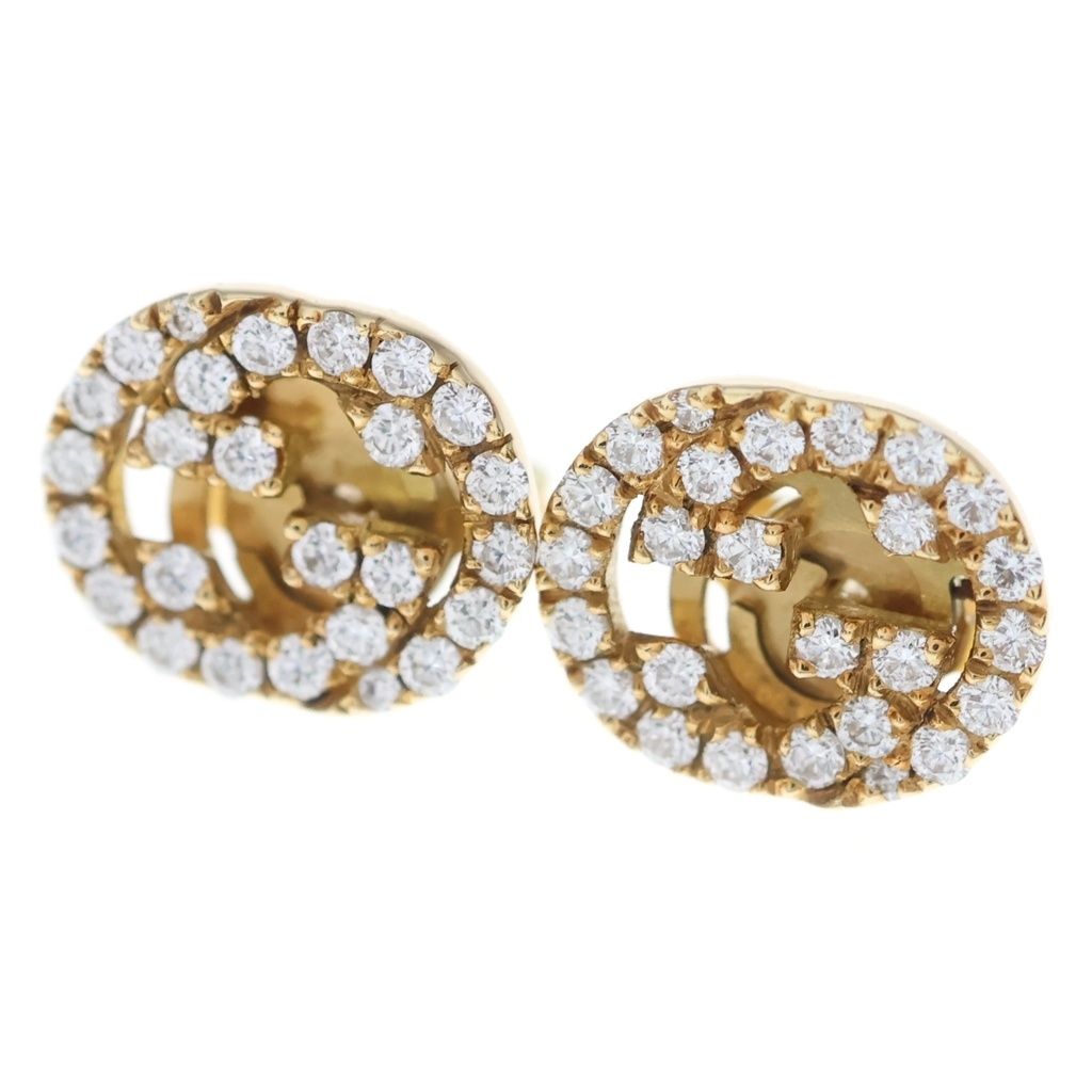 Gucci Interlocking Diamond Studsearrings Yellow Gold Earring