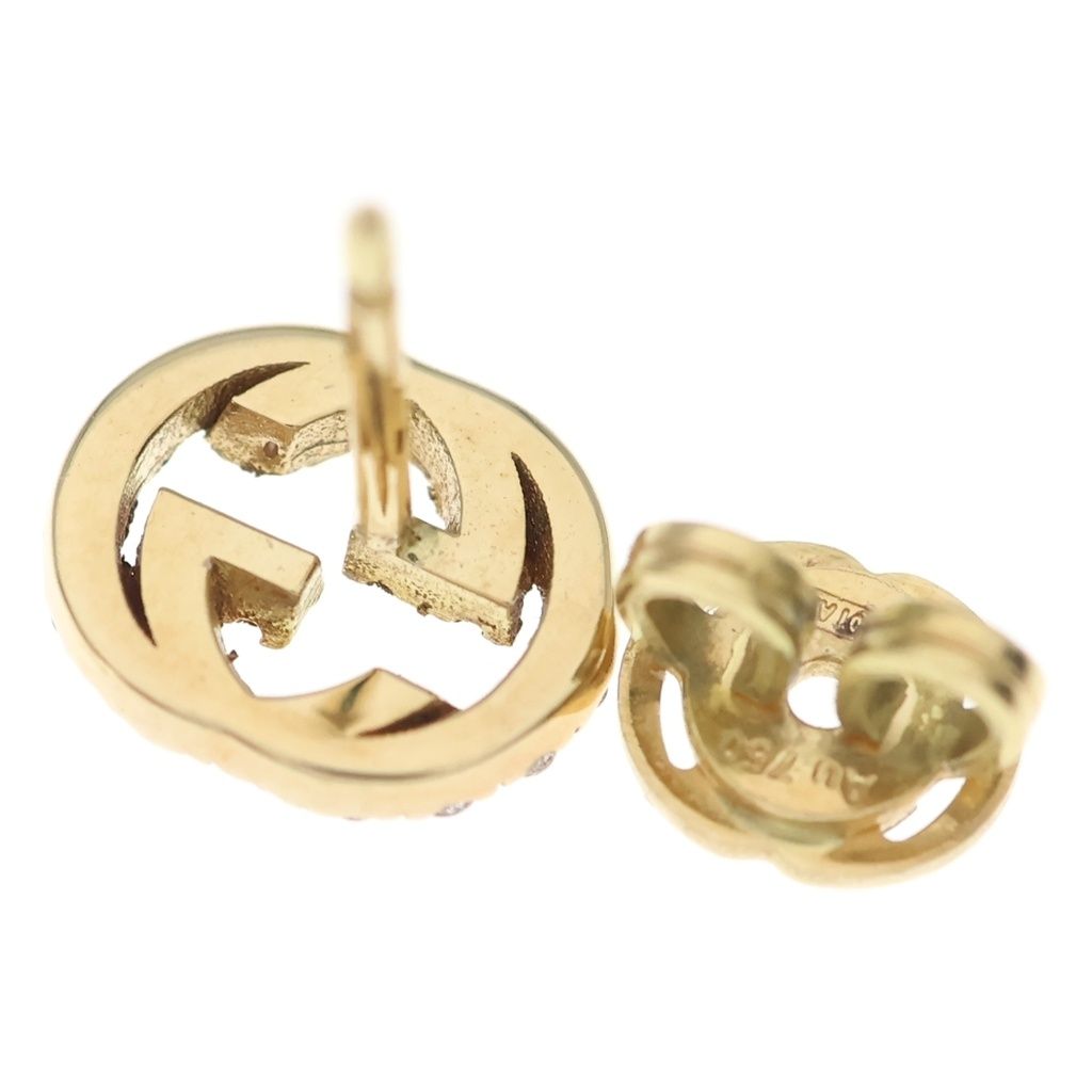 Gucci Interlocking Diamond Studsearrings Yellow Gold Earring — view 5