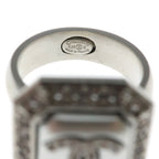 Chanel Ring CC Logo Rhinestone Silver — view 5