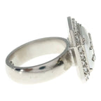 Chanel Ring CC Logo Rhinestone Silver — view 3