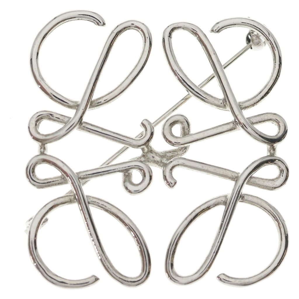 Loewe Anagram Brooch Bro Silver