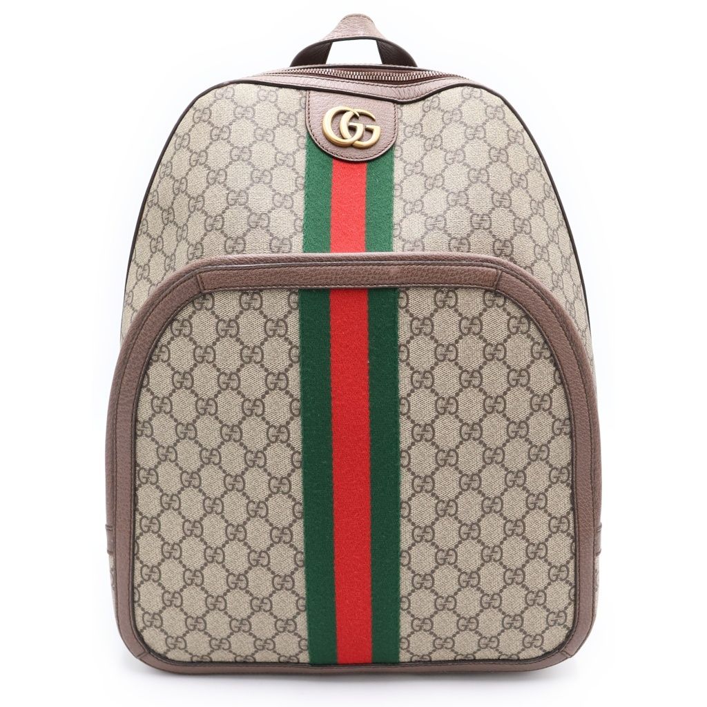 Gucci GG Puri Backpack Beige Brown Leather Gold