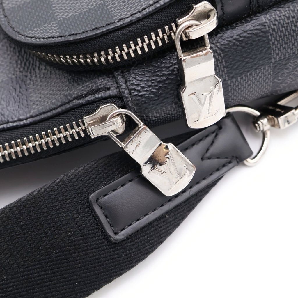 Louis Vuitton Damier Graphite New Sling Bag Leather Black — view 7