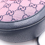 Gucci GG Canvas Round Mini Shoulder Bag Navy Pink Silver — view 5