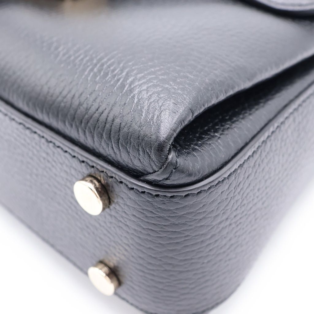Gucci Interlocking 2-Way Shoulder Bag Black Leather Gold — view 5