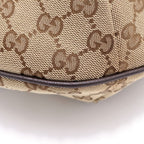 Gucci GG Canvas Shoulder Bag Brown Leather Silver — view 5