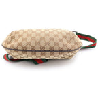 Gucci GG Canvas Shoulder Bag Brown Leather Silver — view 4
