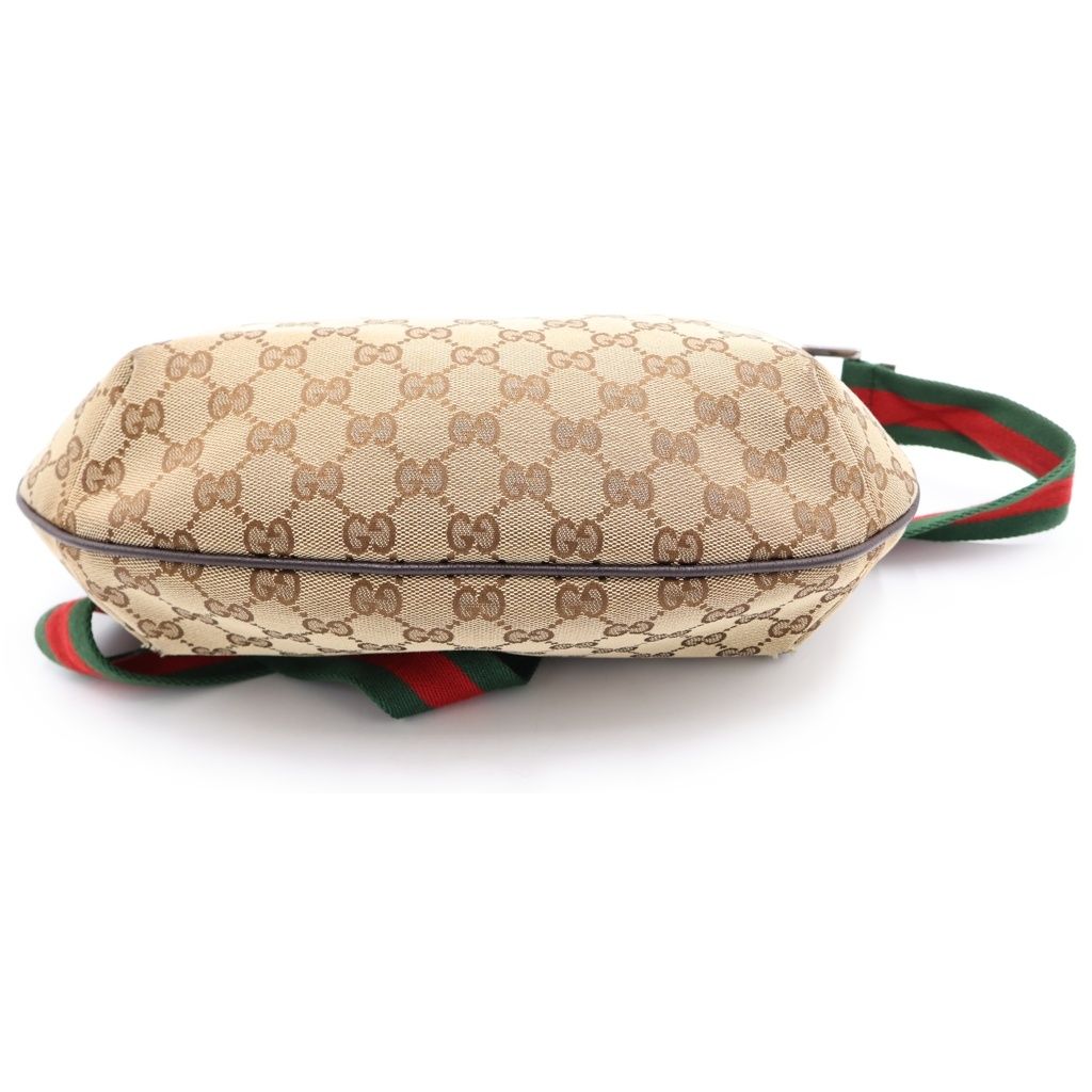 Gucci GG Canvas Shoulder Bag Brown Leather Silver — view 4