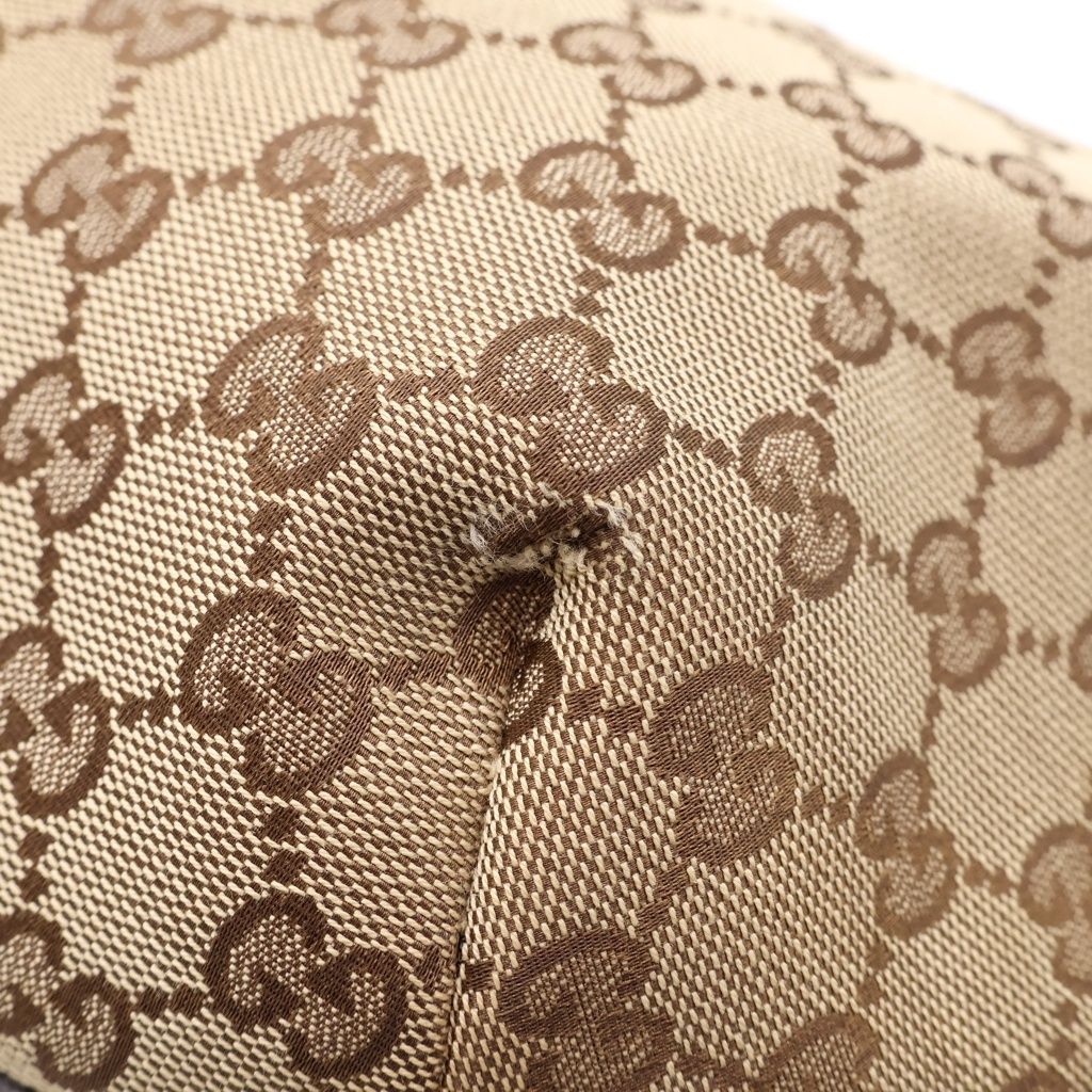 Gucci GG Canvas Shoulder Bag Brown Leather Silver — view 7