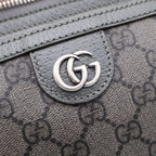 Gucci Double Di Belt Bag Khaki Gray GG Canvas Silver — view 6