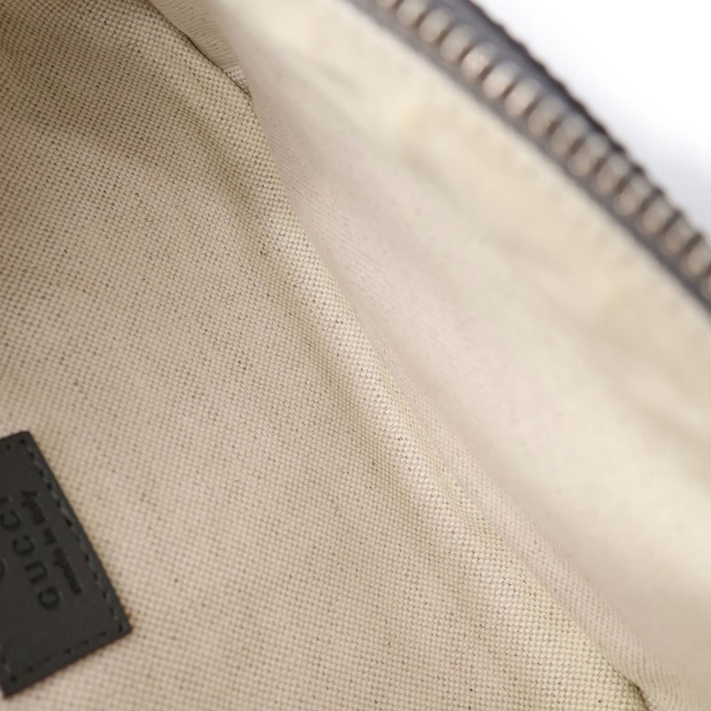 Gucci Double Di Belt Bag Khaki Gray GG Canvas Silver — view 7