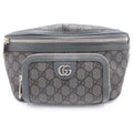 Gucci Double Di Belt Bag Khaki Gray GG Canvas Silver
