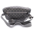 Gucci Double Di Belt Bag Khaki Gray GG Canvas Silver — view 2