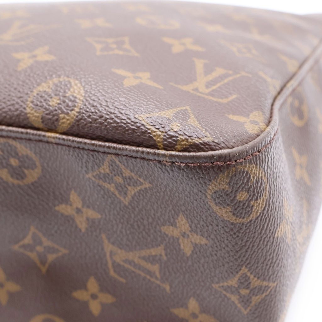 Louis Vuitton Monogram Looping GM Tote Brown Leather Gold — view 5