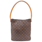 Louis Vuitton Monogram Looping GM Tote Brown Leather Gold — view 2