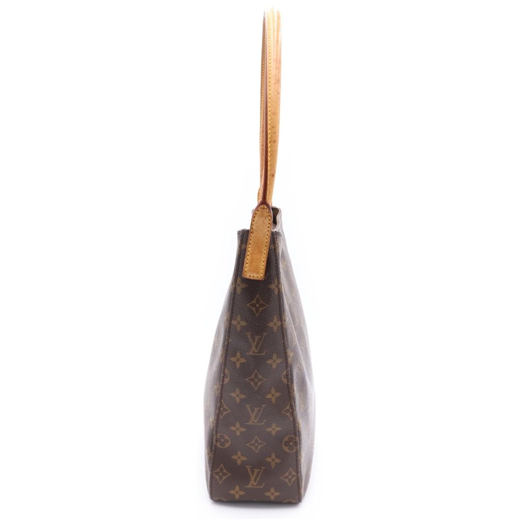 Louis Vuitton Monogram Looping GM Tote Brown Leather Gold — view 4