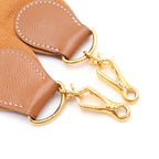 Hermes Evelyne Gold Leather Canvas Shoulder Trunk Brown — view 5