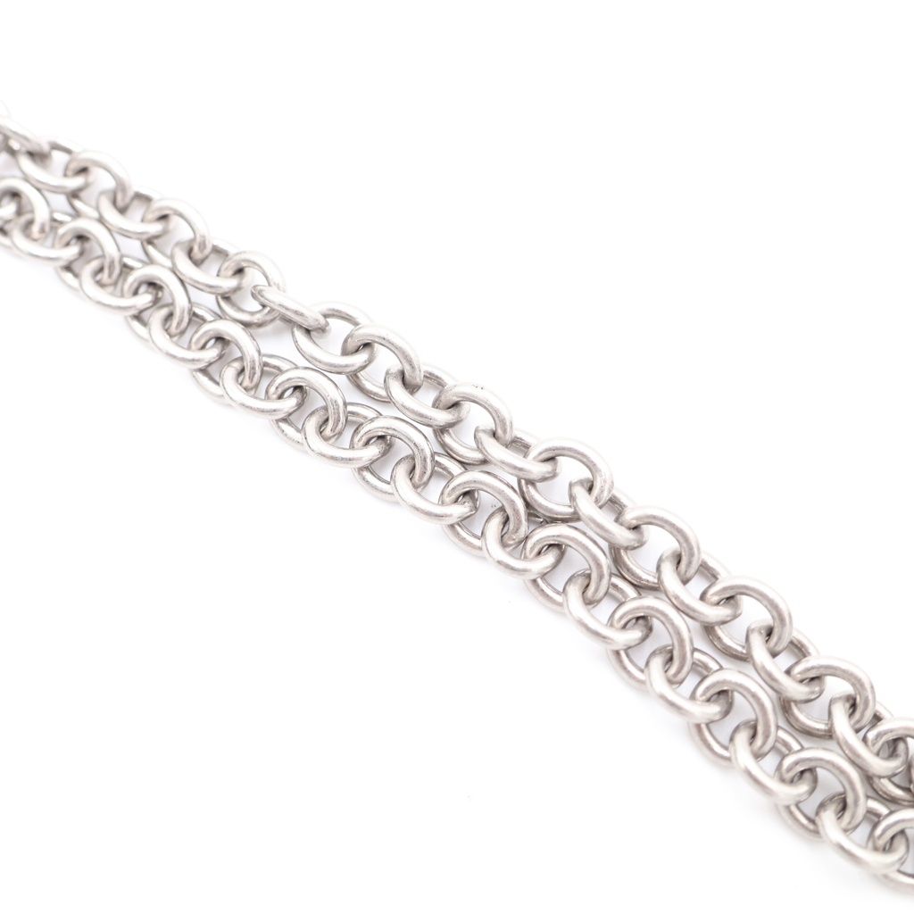 Prada Nylon Chain Shoulder Bag Silver Black — view 7